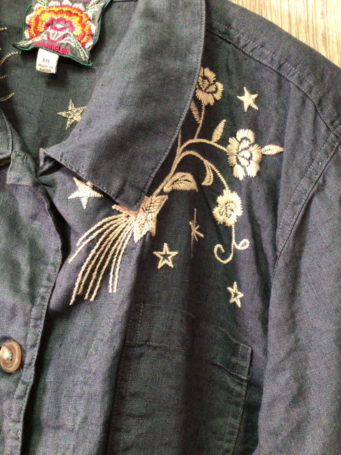Johnny Was Shirt Jacket Linen Size XX-Large